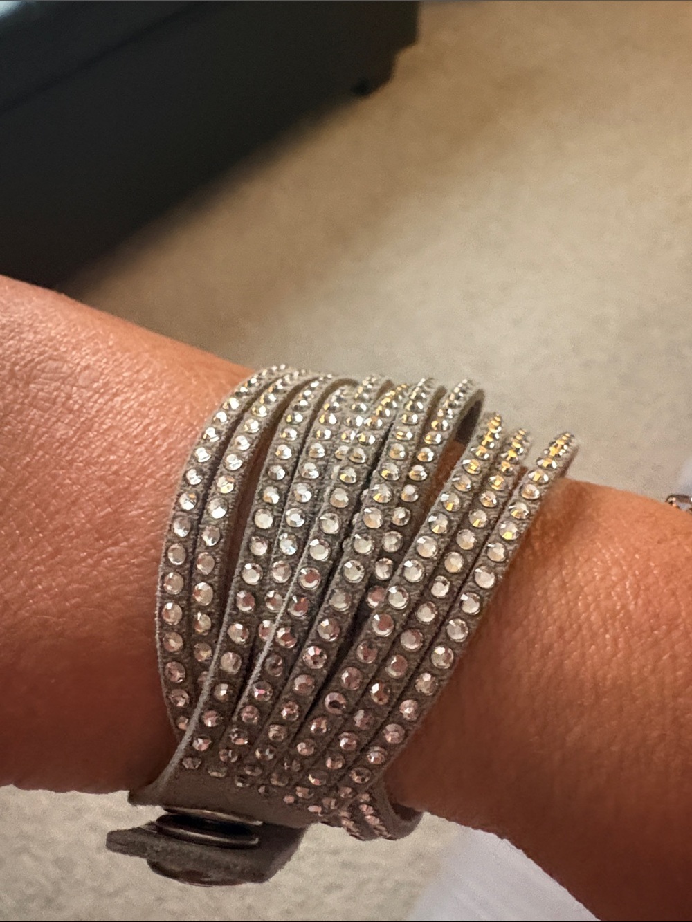 Swarovski Rhinestone Wrap Bracelet in Silver